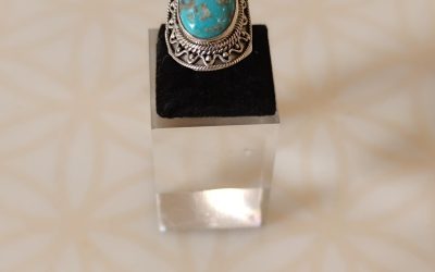 Bague argent 925 – Turquoise – Taille 56